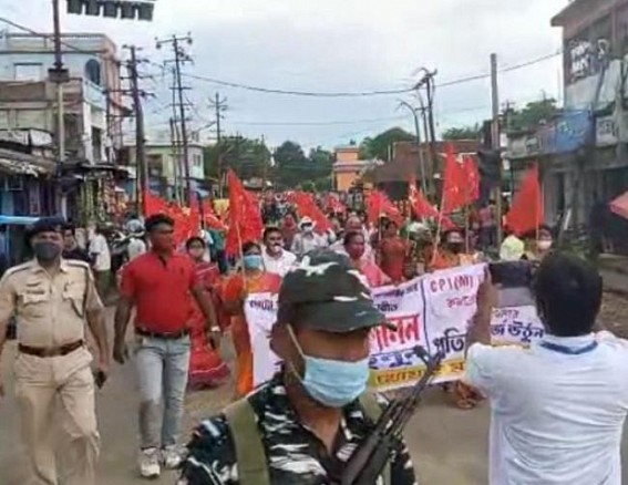 CPI-M held protest rally over increasing necessary commodities at Khowai CPI-M held protest rally over increasing necessary commodities at Khowai
